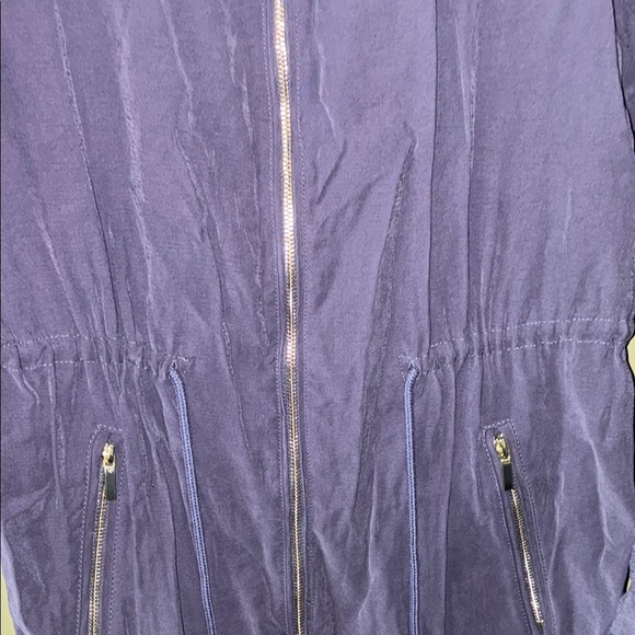 Kismet Utility Jacket Blue with Cinched Waist and Collared Neckline - Picture 4 of 15